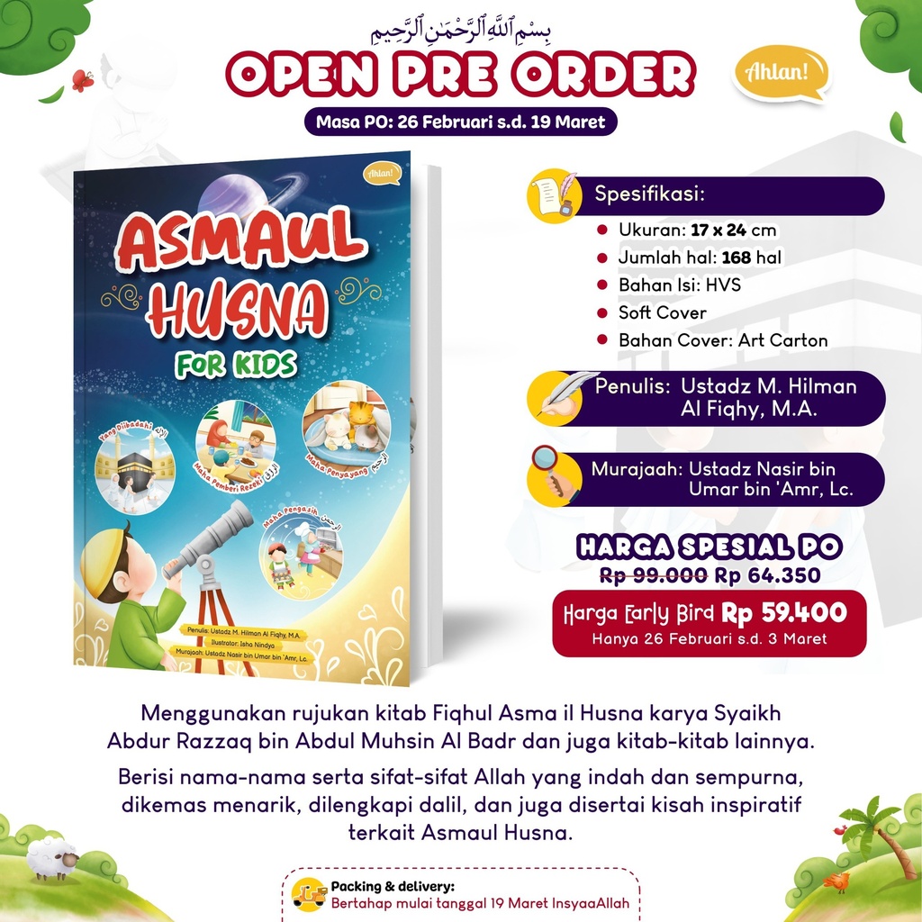 Asmaul Husna For Kids (PO Early Bird), Ahlan