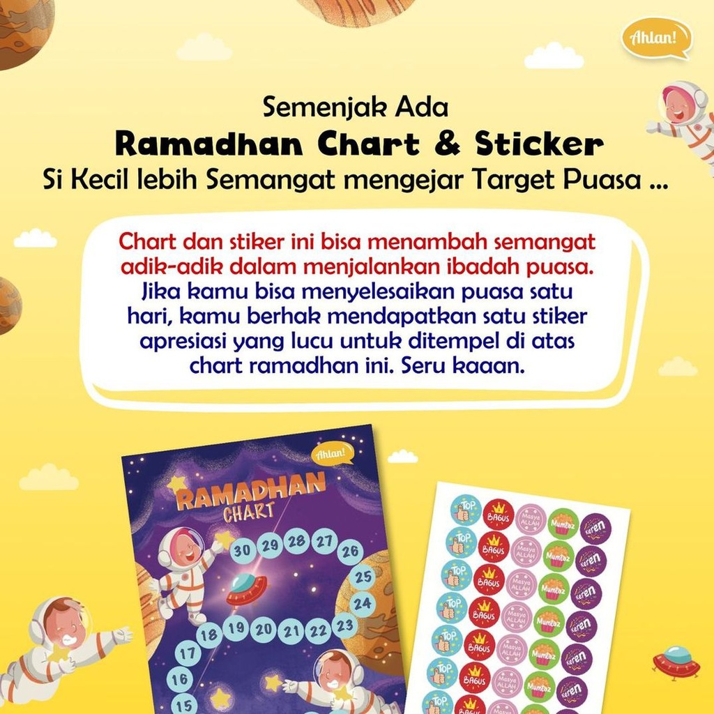 Ramadhan Chart & Sticker Ahlan (Cetakan Lama)