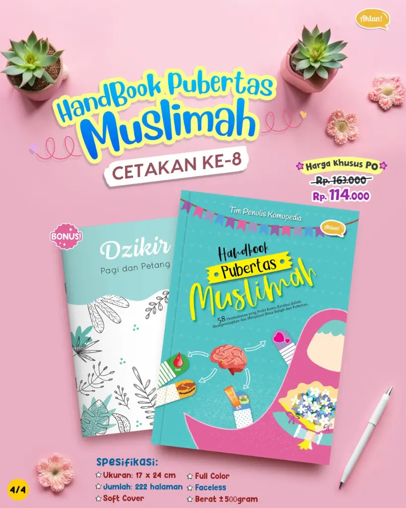 {PO} Handbook Pubertas Muslimah + Bonus Dzikir Pagi Petang, (Cetakan Ke-8)