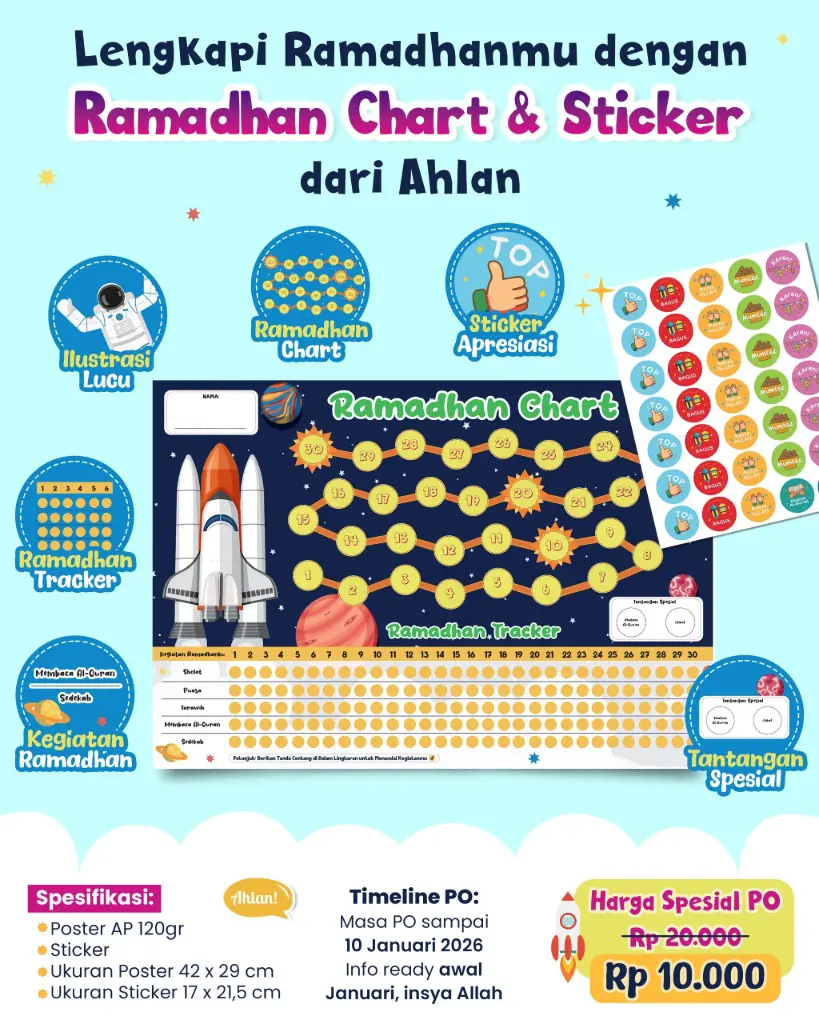 Ramadhan Chart & Sticker Ahlan 2026 (Boys)
