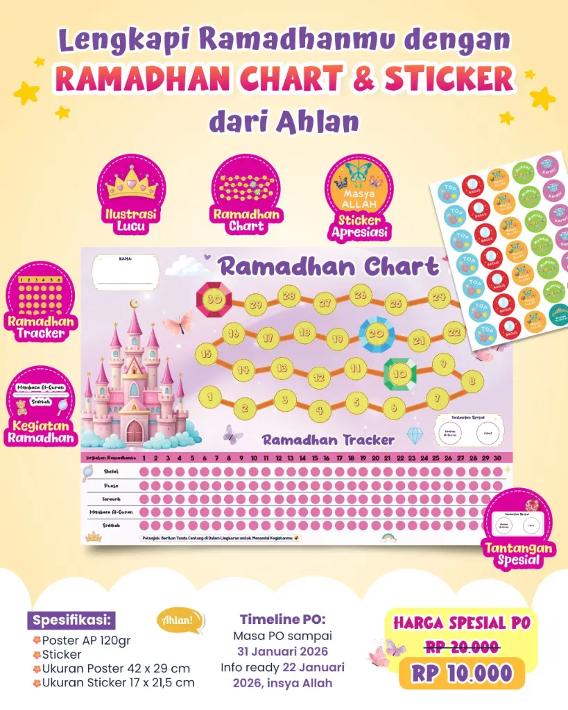 Ramadhan Chart & Sticker Ahlan 2026 (Girls)
