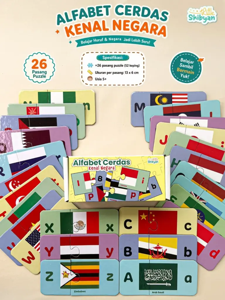 [Early Bird] Puzzle Alfabet Cerdas Kenal Negara
