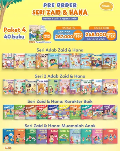 {Early Bird} Paket 4 Seri Zaid & Hana (4 Seri) (Bonus Thayyibah + Dzikir Anak)