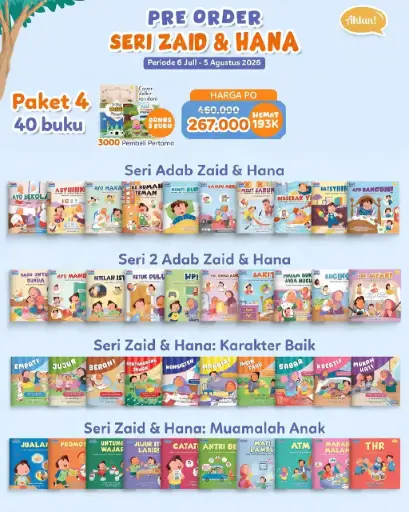 {Pre Order} Paket 4 Seri Zaid & Hana (4 Seri) (Bonus Thayyibah + Dzikir Anak)
